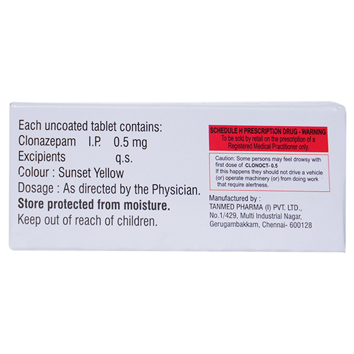 Clonoct-0.5 Tablet 10's, Pack of 10 Clonoct-0.5 Tablet 10's, Pack of 10