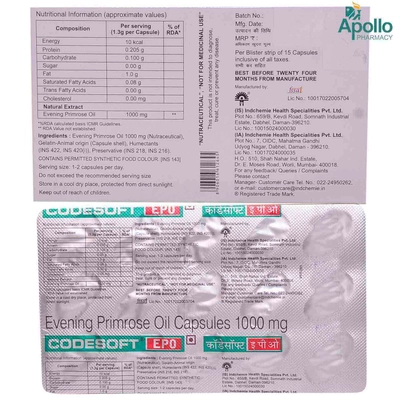 Codesoft EPO Capsule 15's, Pack of 15 CAPSULES