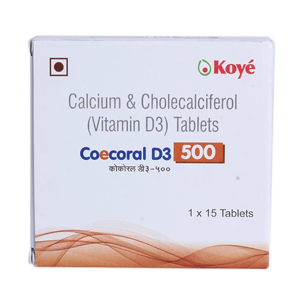 Coecoral D3 500 Tablet 15's, Pack of 15