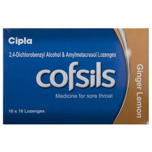 Cofsils Ginger Lemon Flavour, 10 Lozenges, Pack of 10