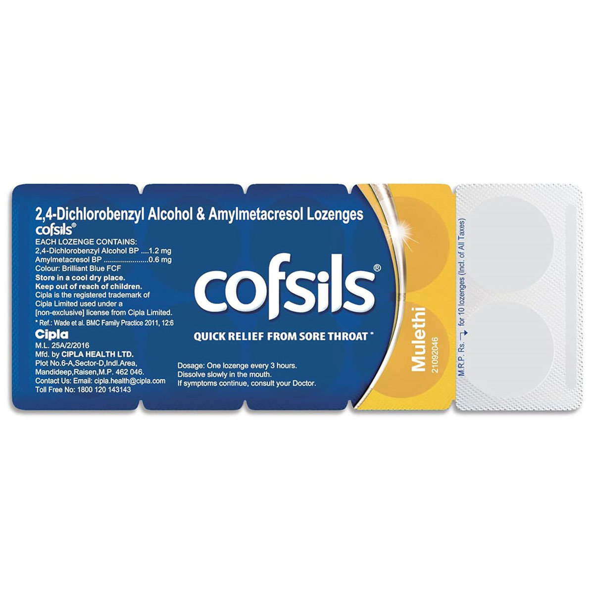 Cofsils Mulethi Flavor Lozenges, 10 Count, Pack of 10 Cofsils Mulethi Flavor Lozenges, 10 Count, Pack of 10