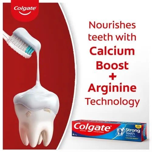 Colgate Strong Teeth Anticavity Toothpaste, 1 Kit (200gm + 100gm + 1 Toothbrush), Pack of 1 Colgate Strong Teeth Anticavity Toothpaste, 1 Kit (200gm + 100gm + 1 Toothbrush), Pack of 1