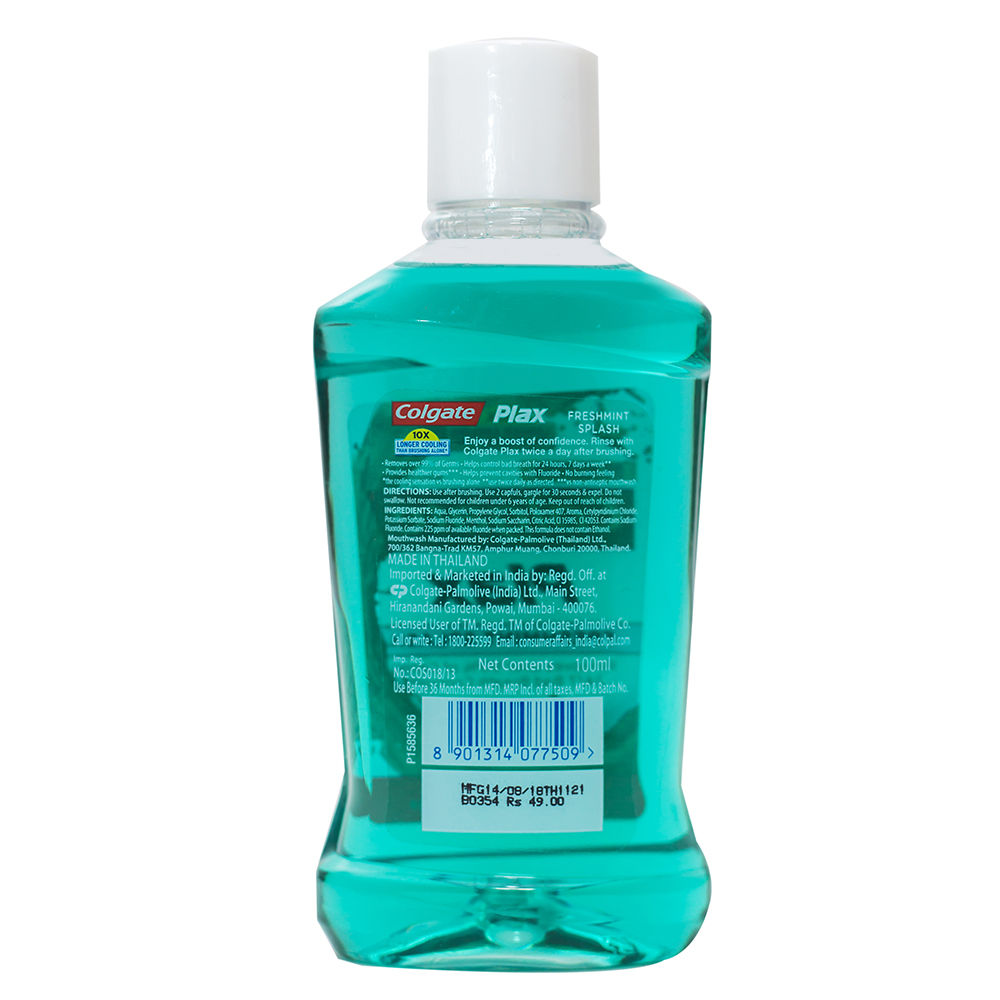 Colgate Plax Freshmint Splash Mouthwash, 250 ml Price, Uses, Side