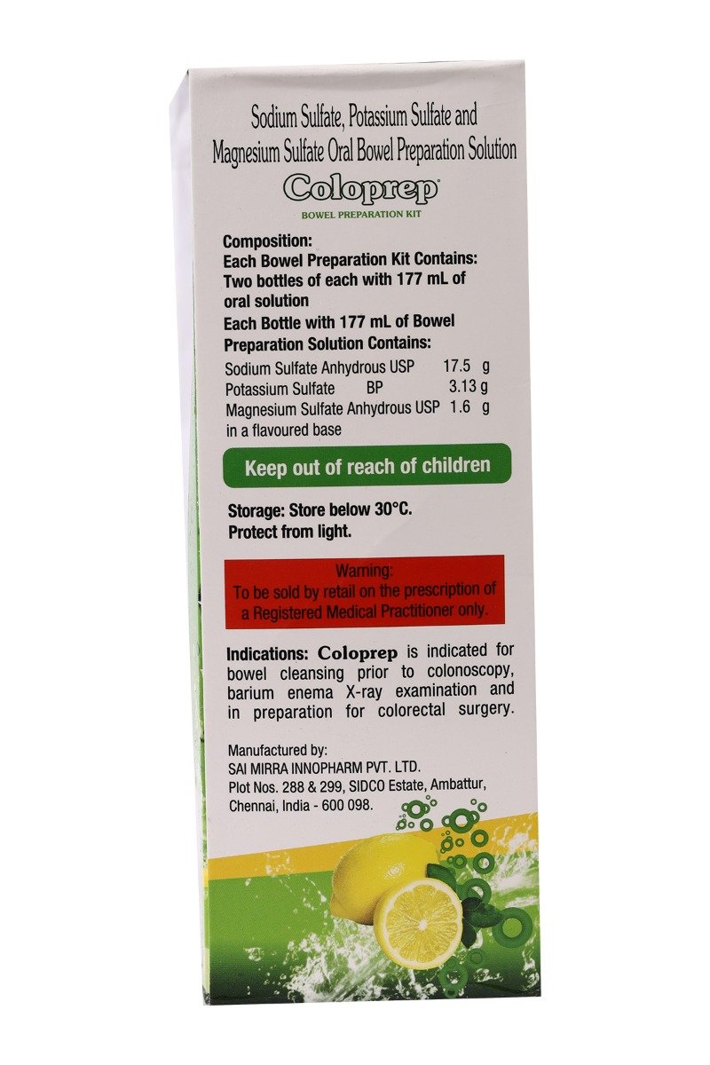 Coloprep Bowel Preparation Kit 177ml Each Delicious Lemon 2's, Pack of 1 Coloprep Bowel Preparation Kit 177ml Each Delicious Lemon 2's, Pack of 1