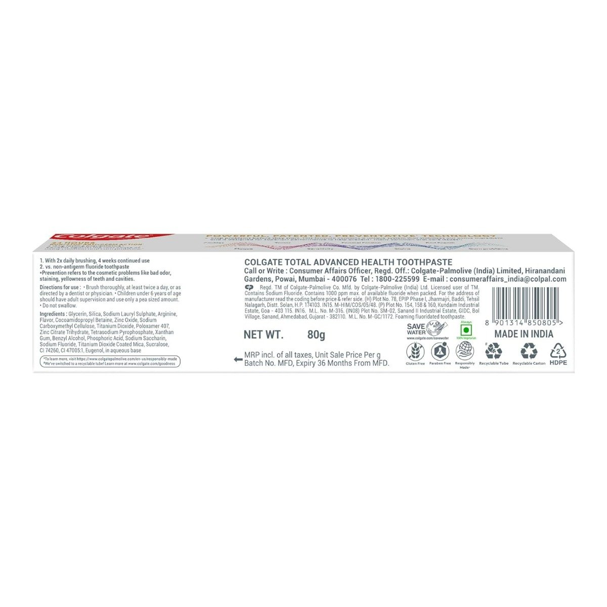 Colgate Total Advanced Health Toothpaste, 80 gm, Pack of 1 Colgate Total Advanced Health Toothpaste, 80 gm, Pack of 1
