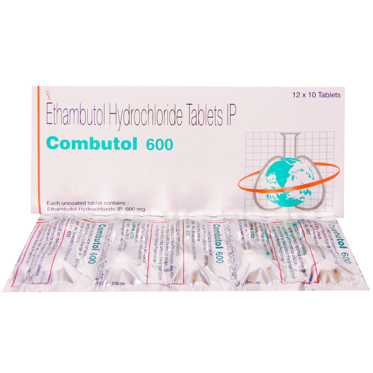 Combutol 600 Tablet 10's, Pack of 10 TABLETS