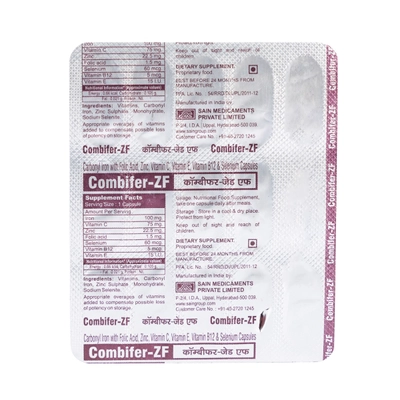 Combifer ZF Tablet 15's, Pack of 15 TabletS