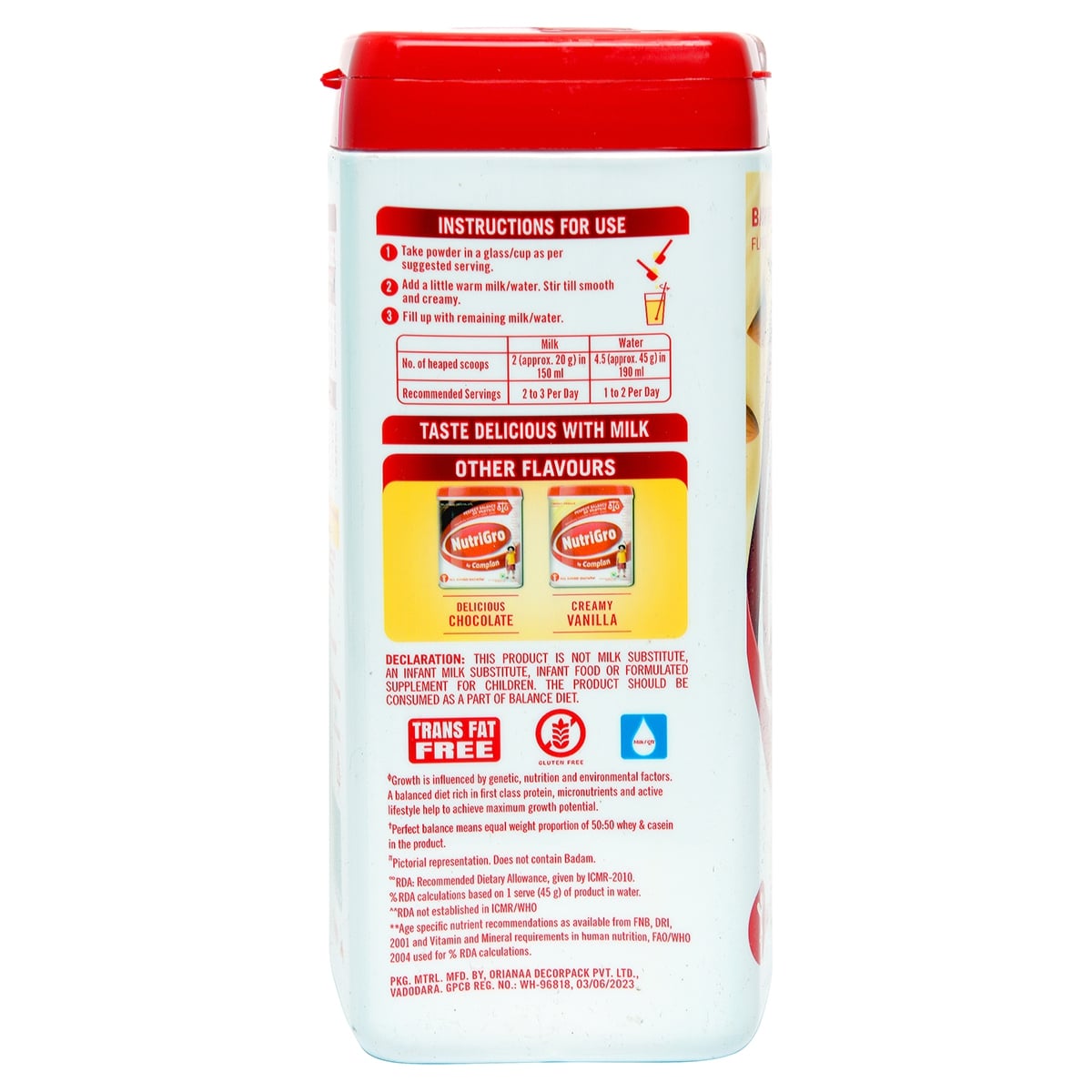 Nutrigro By Complan Badam Kheer Flavour Nutrition Powder, 400 gm Jar, Pack of 1 Nutrigro By Complan Badam Kheer Flavour Nutrition Powder, 400 gm Jar, Pack of 1