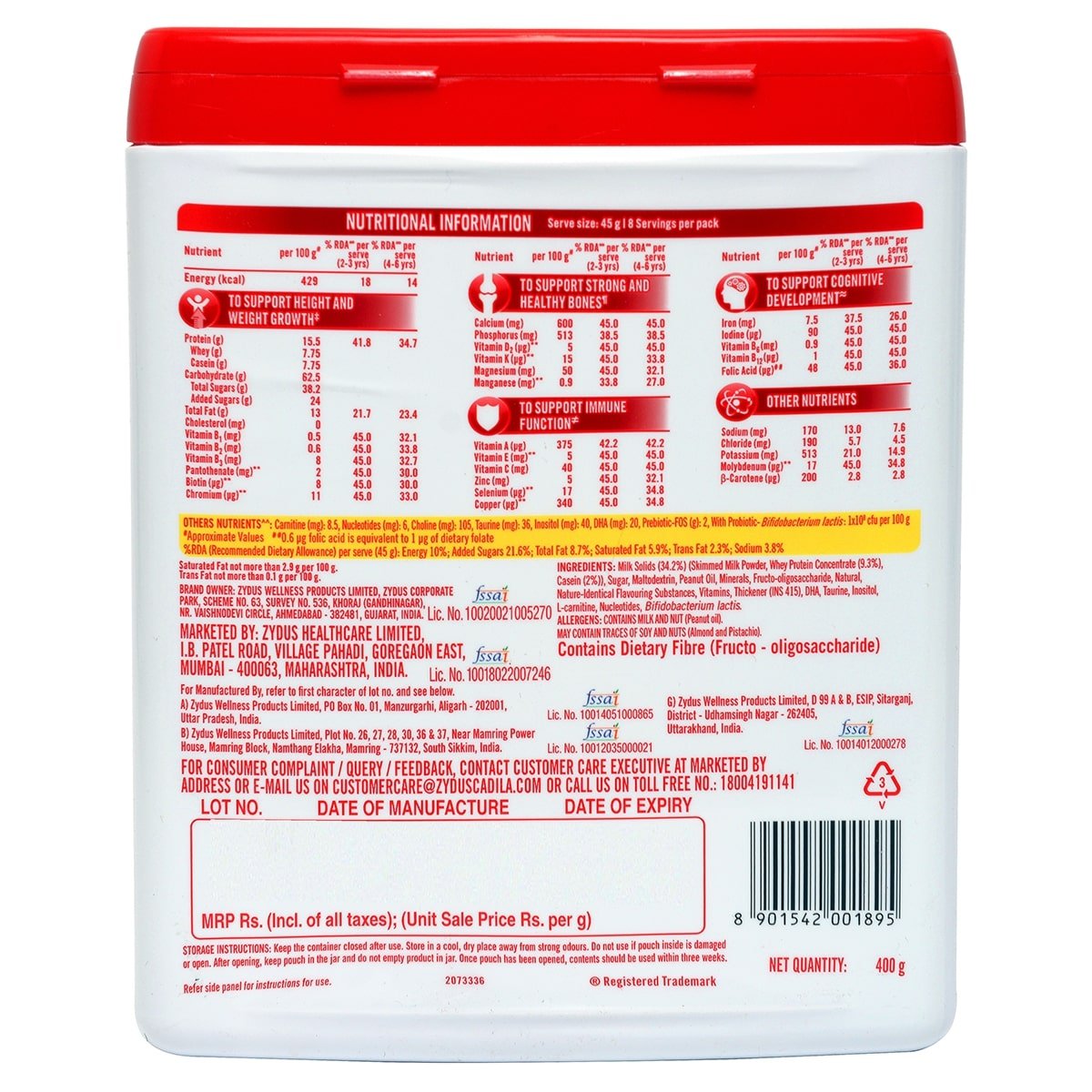 Nutrigro By Complan Creamy Vanilla Flavour Nutrition Powder, 400 gm Jar, Pack of 1 Nutrigro By Complan Creamy Vanilla Flavour Nutrition Powder, 400 gm Jar, Pack of 1