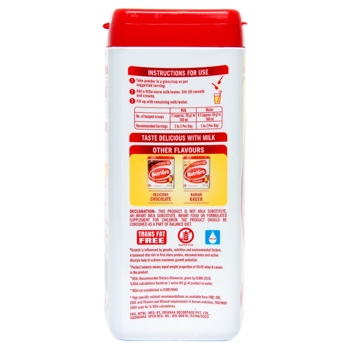 Nutrigro By Complan Creamy Vanilla Flavour Nutrition Powder, 400 gm Jar, Pack of 1 Nutrigro By Complan Creamy Vanilla Flavour Nutrition Powder, 400 gm Jar, Pack of 1