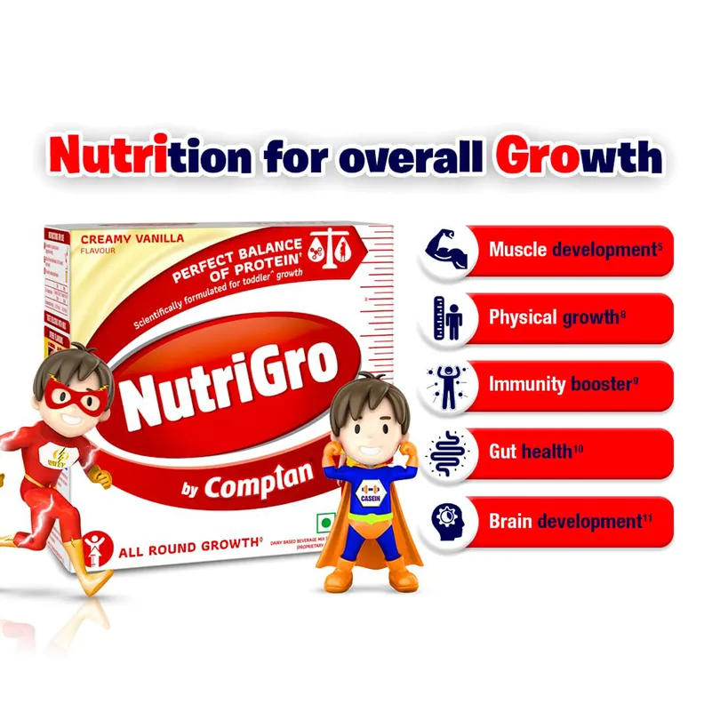 Buy Nutrigro By Complan Creamy Vanilla Flavour Nutrition Powder, 400 gm ...