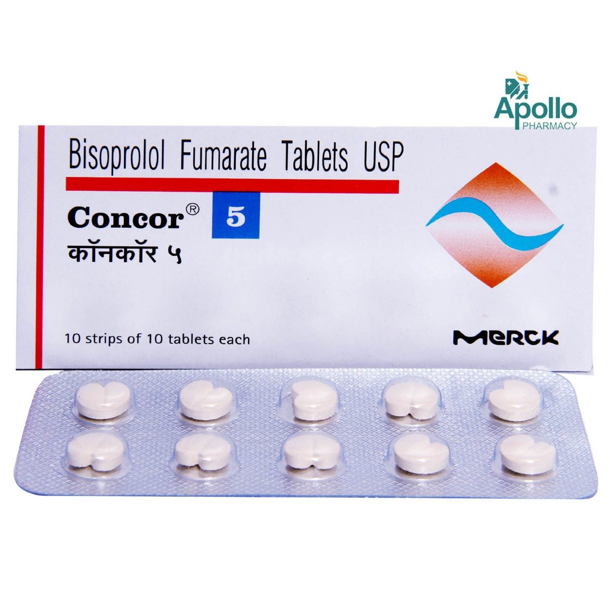 Concor 5 Tablet 10's, Pack of 10 TABLETS Concor 5 Tablet 10's, Pack of 10 TABLETS