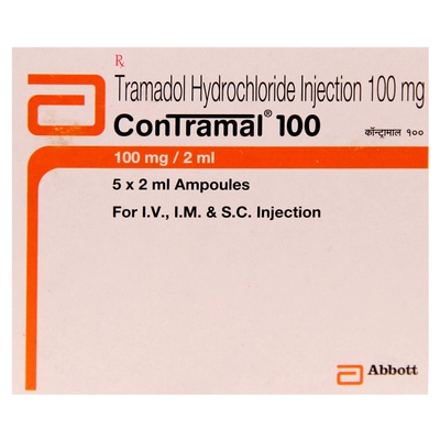 Contramal 100 mg Injection 5 X 2 ml, Pack of 5 InjectionS