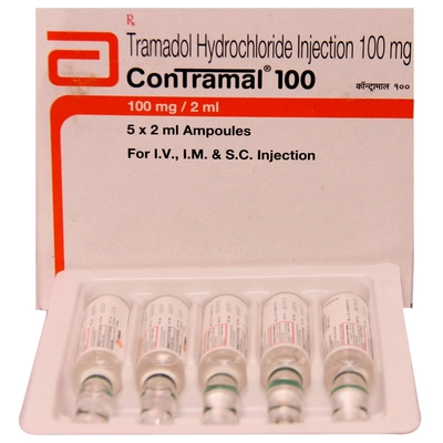 Contramal 100 mg Injection 5 X 2 ml, Pack of 5 InjectionS