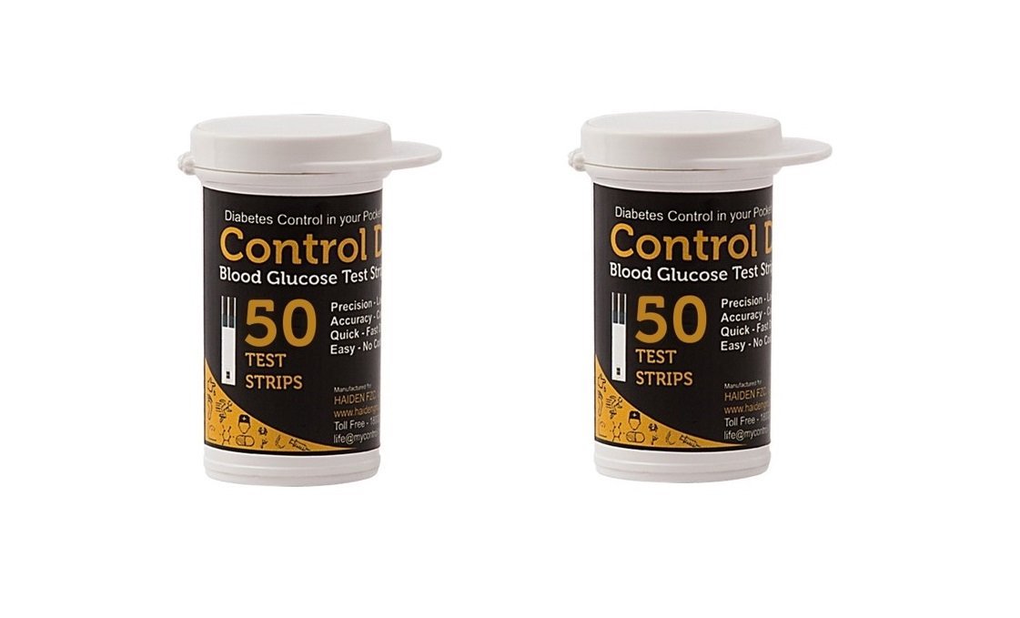 Control D Blood Glucose Test Strips, 100 Count (2x50), Pack of 1 Control D Blood Glucose Test Strips, 100 Count (2x50), Pack of 1