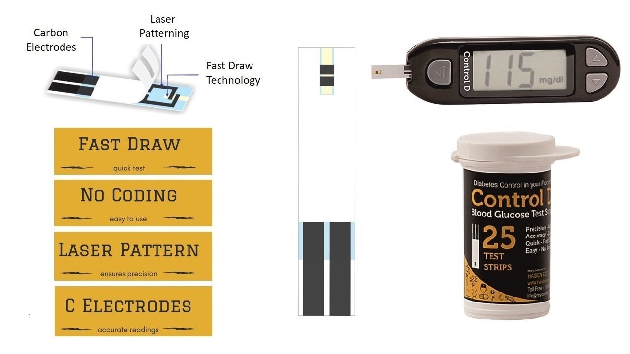Control D Blood Glucose Test Strips, 25 Count, Pack of 1 Control D Blood Glucose Test Strips, 25 Count, Pack of 1