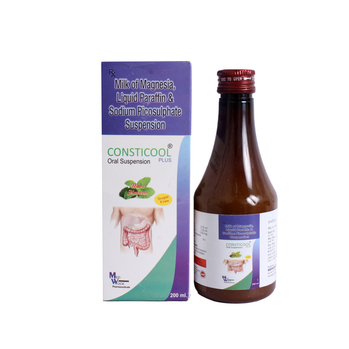 Buy Consticool Plus Sugar Free Mint Oral Suspension 200 ml Online