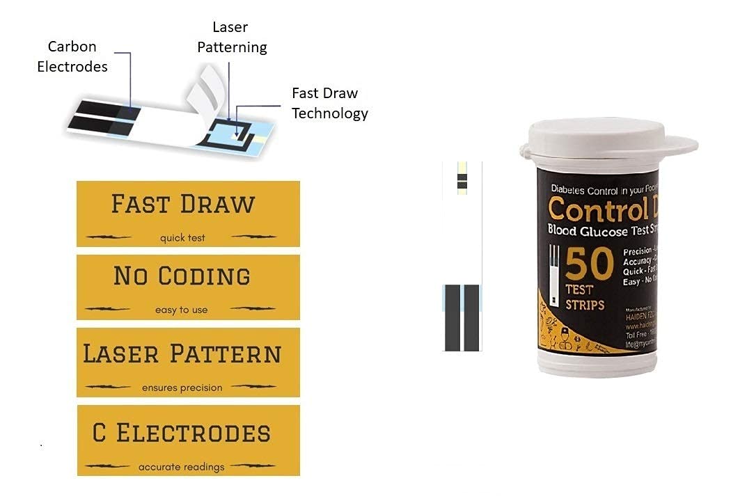 Control D Blood Glucose Test Strips, 50 Count, Pack of 1 Control D Blood Glucose Test Strips, 50 Count, Pack of 1