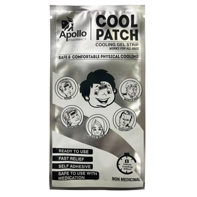 Apollo Pharmacy Cool Patch Cooling Gel Strip, 1 Count, Pack of 1