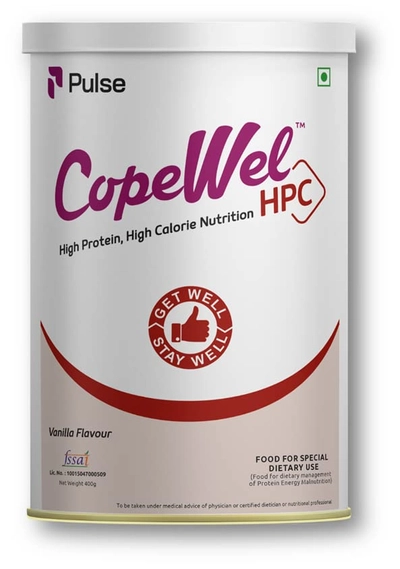 Copewel CC Vanilla Flavour Powder, 400 gm Tin, Pack of 1