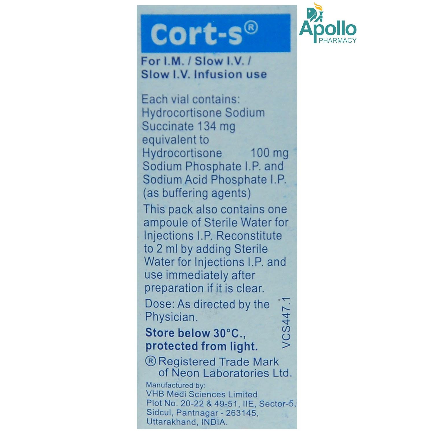 Cort-S Injection 1's, Pack of 1 Injection Cort-S Injection 1's, Pack of 1 Injection