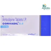 CORVADIL 2.5MG TABLET, Pack of 10 TABLETS