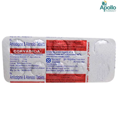 Corvadil A 5 mg/50 mg Tablet 10's