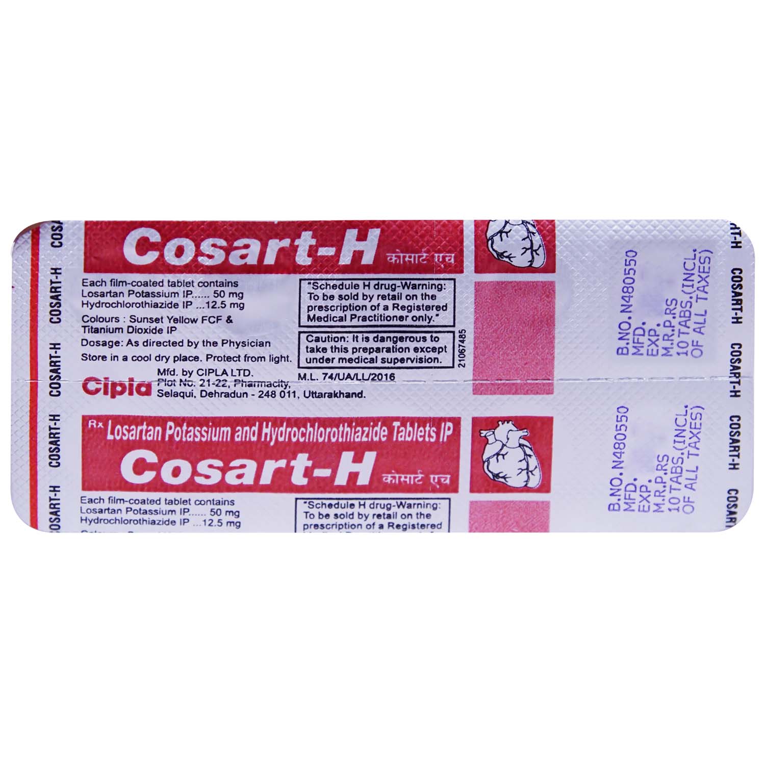 Cosart-H Tablet 10's, Pack of 10 TabletS Cosart-H Tablet 10's, Pack of 10 TabletS