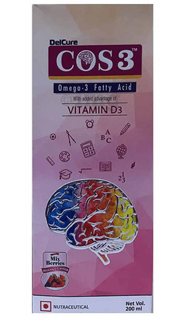 Cos 3 Mix Berries Delicious Syrup 200 ml, Pack of 1