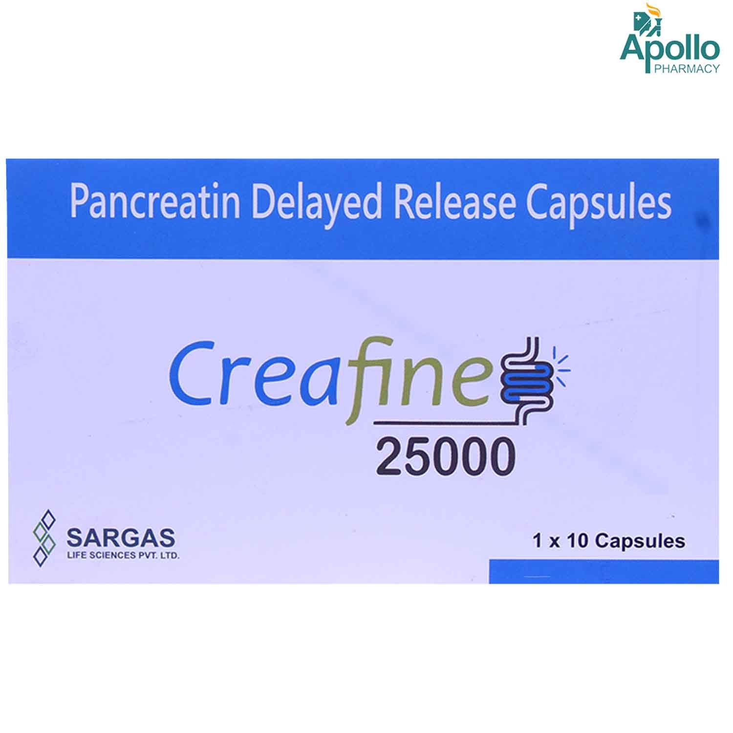 Creon 25000 Capsule 10's Price, Uses, Side Effects, Composition ...