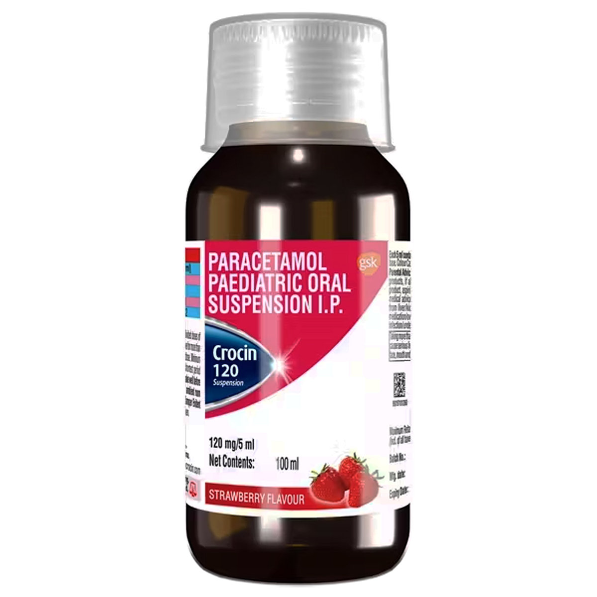 Crocin Suspension Strawberry Flavour 100 ml, Pack of 1 Suspension Crocin Suspension Strawberry Flavour 100 ml, Pack of 1 Suspension