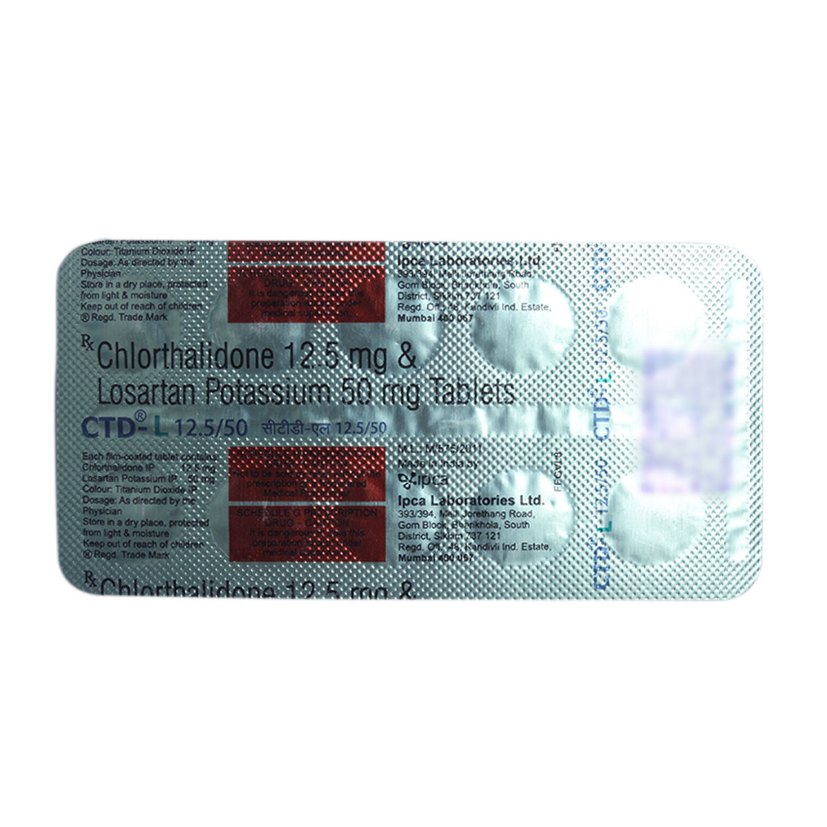 CTD-L 12.5 mg/50 mg Tablet 10's CTD-L 12.5 mg/50 mg Tablet 10's