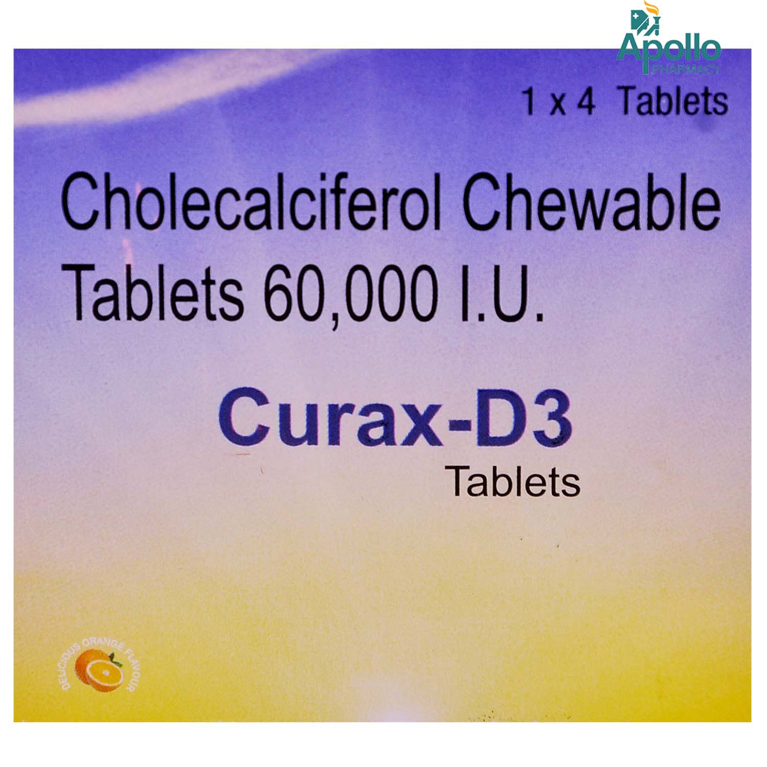 Curax-D3 Orange Flavour Tablet 4's, Pack of 4 Curax-D3 Orange Flavour Tablet 4's, Pack of 4
