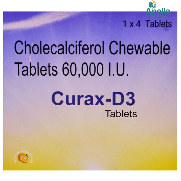 Curax-D3 Orange Flavour Tablet 4's