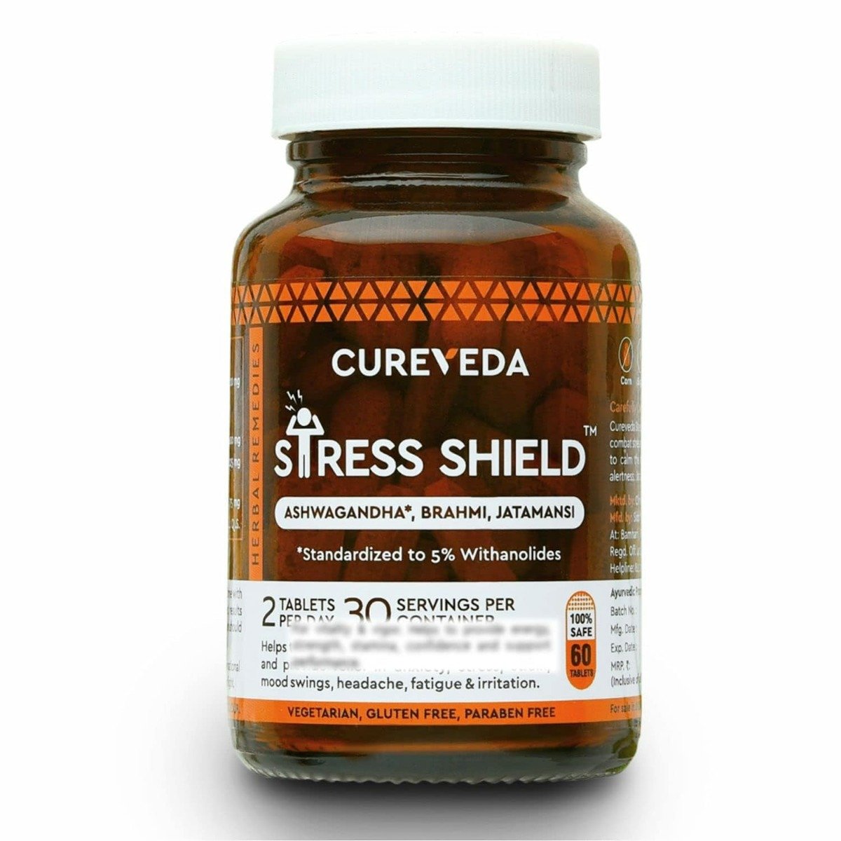 Cureveda Stress Shield, 60 Tablets, Pack of 1 Cureveda Stress Shield, 60 Tablets, Pack of 1