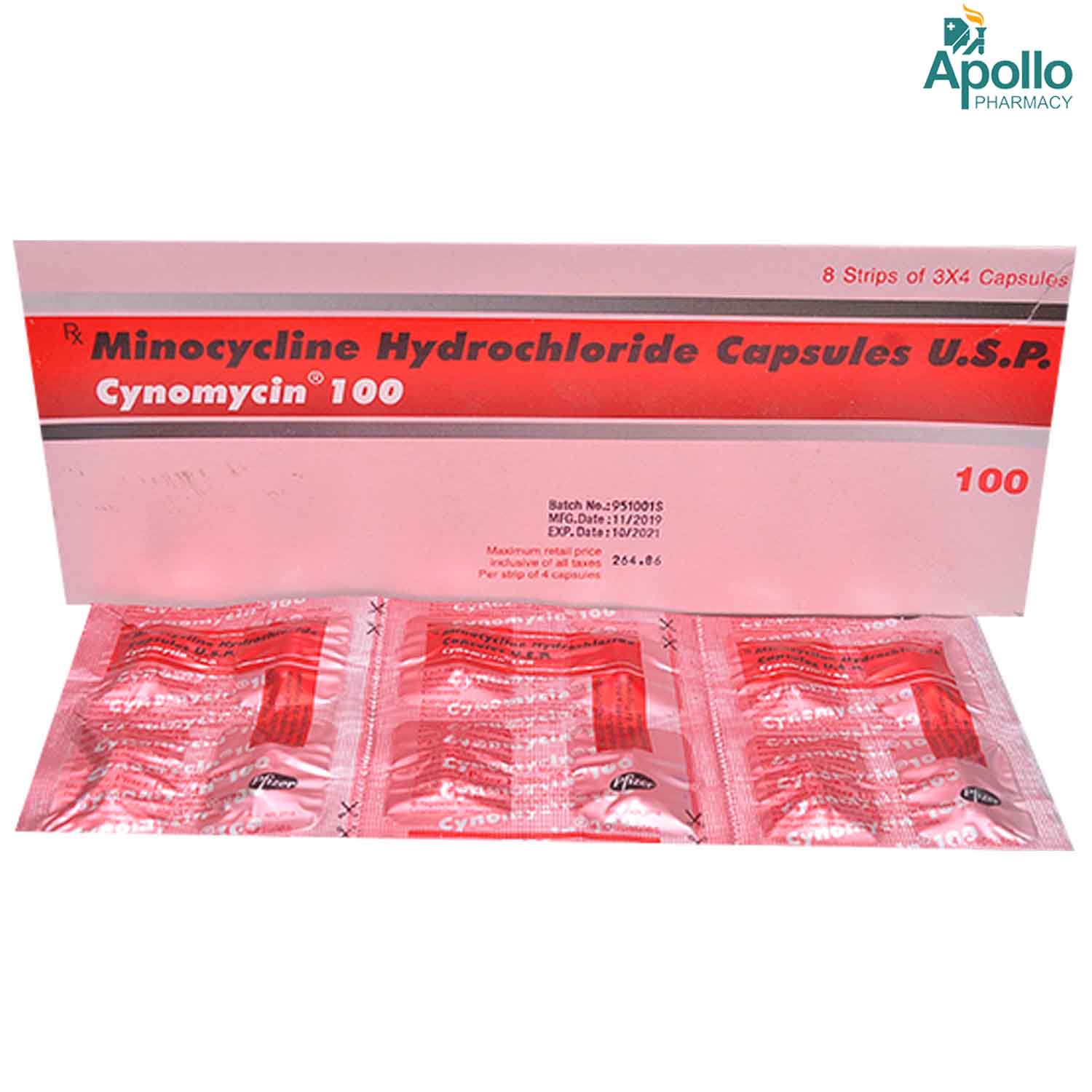 Cynomycin 100mg Capsule 4's, Pack of 4 CAPSULES Cynomycin 100mg Capsule 4's, Pack of 4 CAPSULES