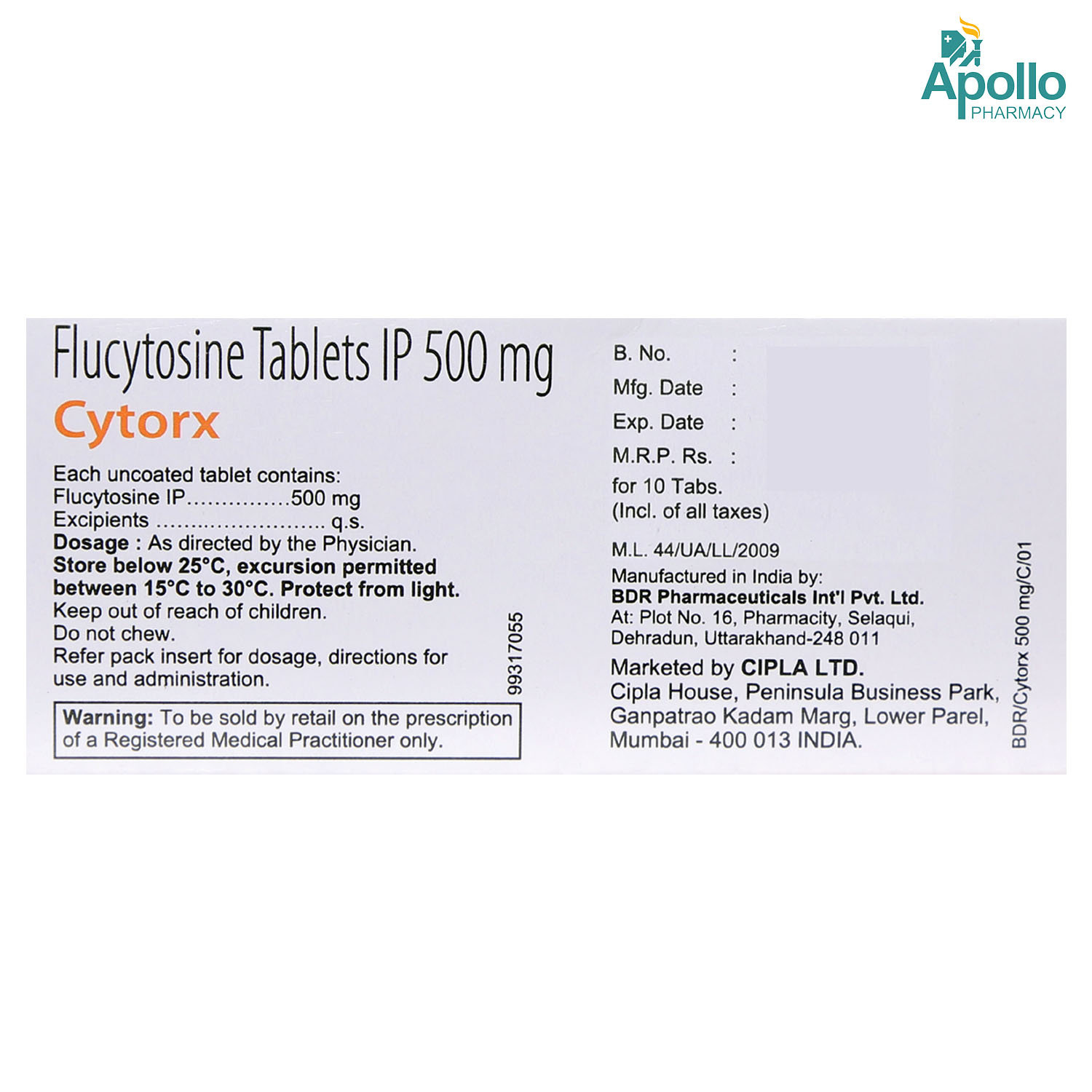 Cytorx 500mg Tablet 10's, Pack of 10 TABLETS Cytorx 500mg Tablet 10's, Pack of 10 TABLETS