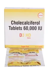 D3 HD 60K Sugar Free Chewable Tablet 4's, Pack of 4 TABLETS