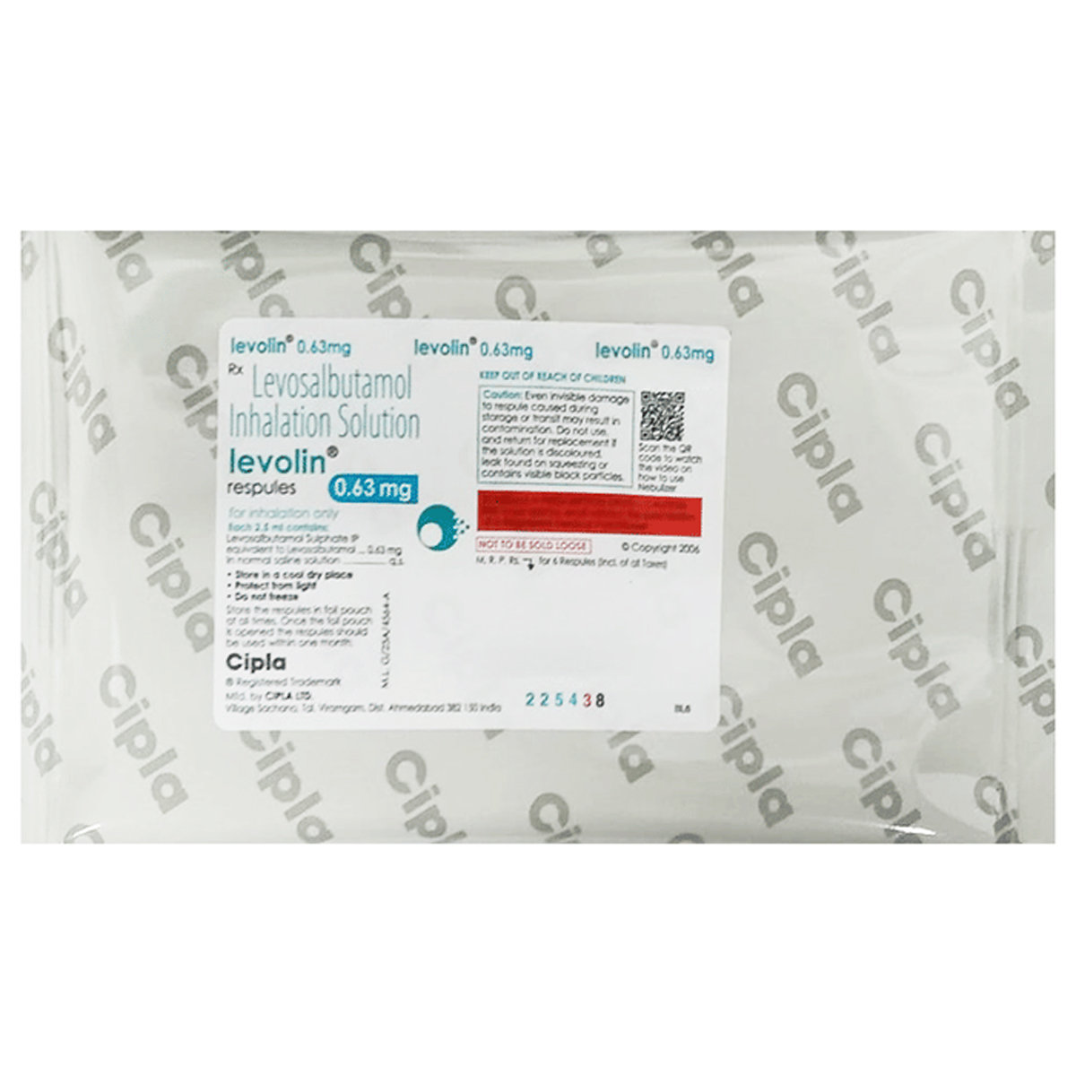 Levolin 0.63 mg Respules 6x2.5 ml, Pack of 6 Levolin 0.63 mg Respules 6x2.5 ml, Pack of 6