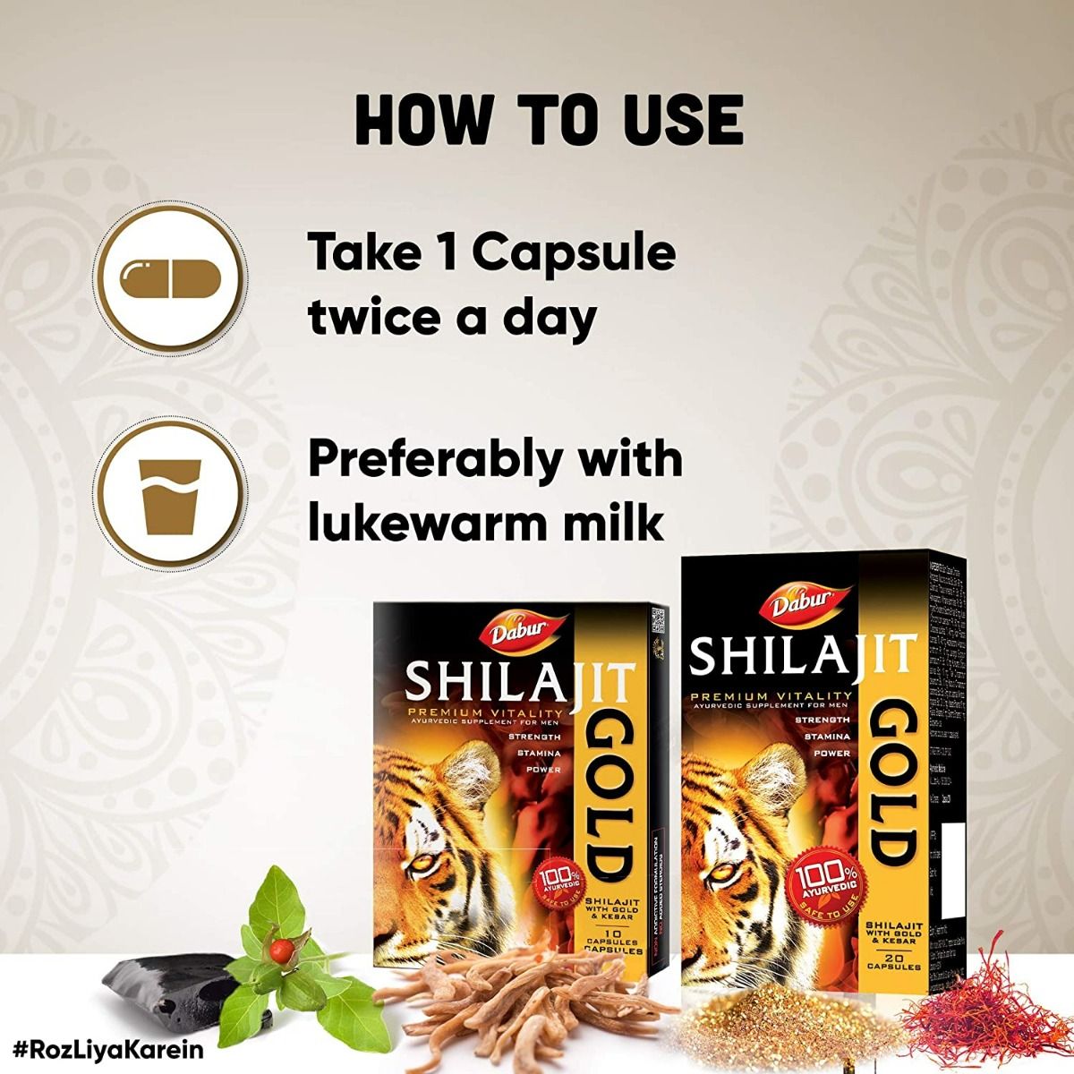 Dabur Shilajit Gold, 10 Capsules, Pack of 1 