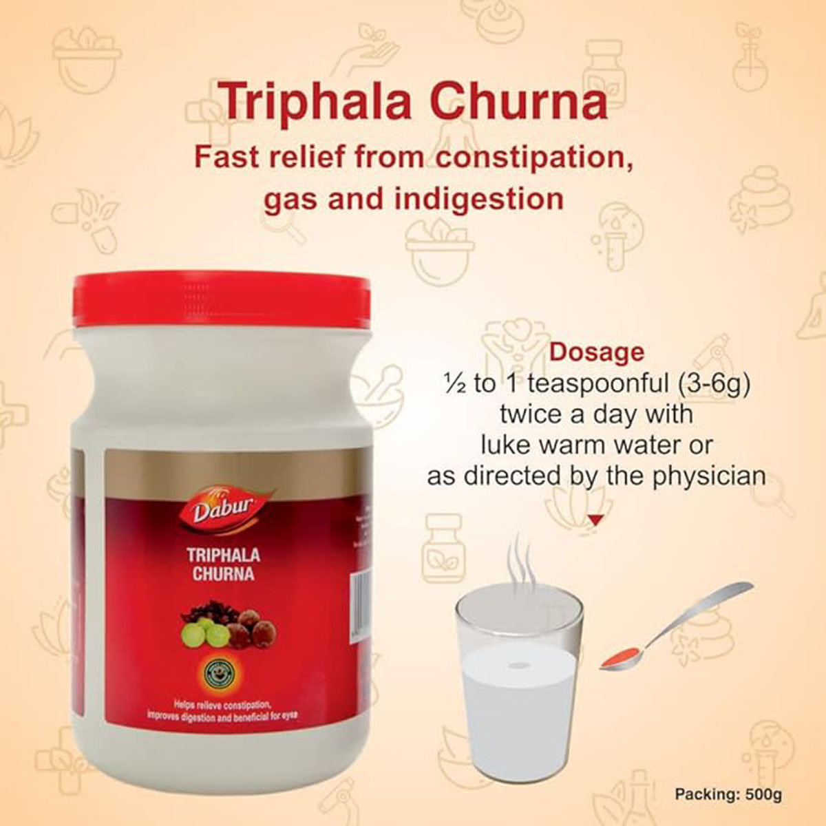 Dabur Triphala Churna, 500 gm, Pack of 1 Dabur Triphala Churna, 500 gm, Pack of 1