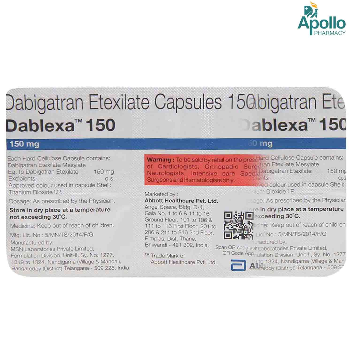 Dablexa 150 Capsule 10's, Pack of 10 CAPSULES