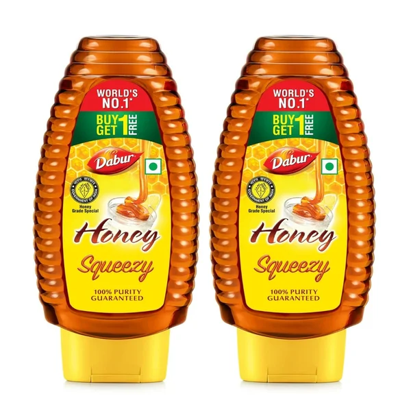 Dabur Honey Squeezy, 225 gm (Buy 1 Get 1 Free)