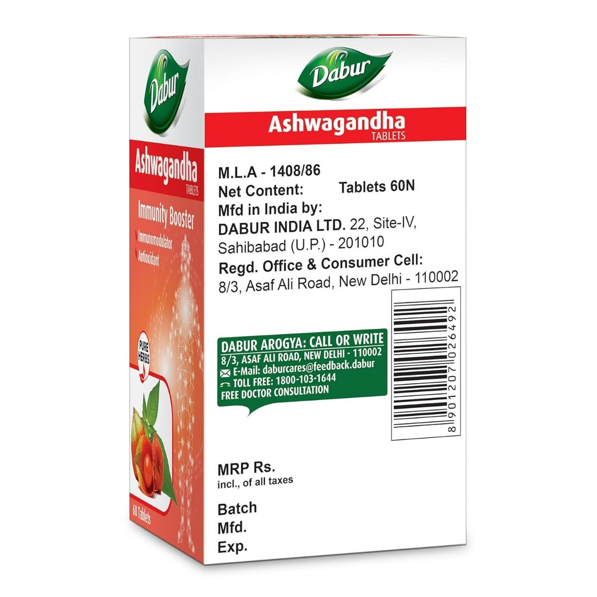 Dabur Ashwagandha for Immunity Booster, 60 Tablets, Pack of 1 Dabur Ashwagandha for Immunity Booster, 60 Tablets, Pack of 1