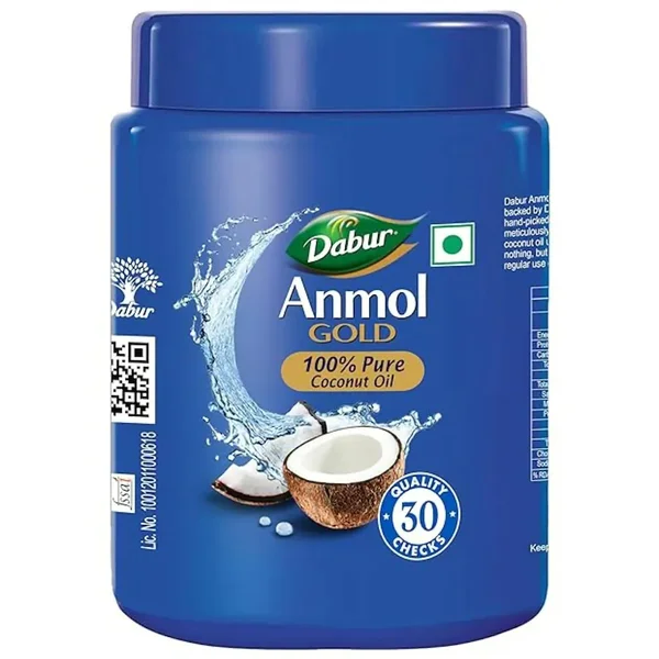Dabur Anmol Gold Coconut Oil, 550 ml (Wide Mouth Jar)