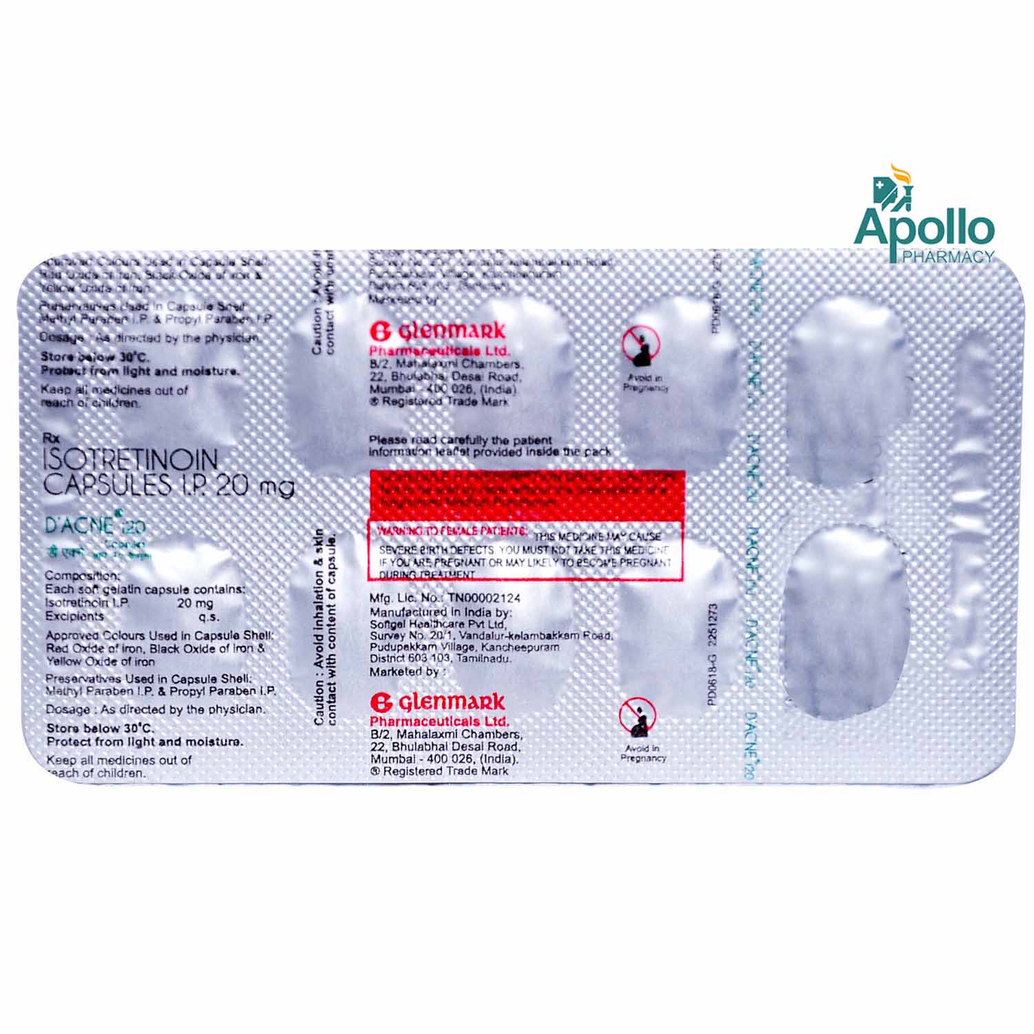 D Acne I 20 Capsule 10's, Pack of 10 CAPSULES D Acne I 20 Capsule 10's, Pack of 10 CAPSULES