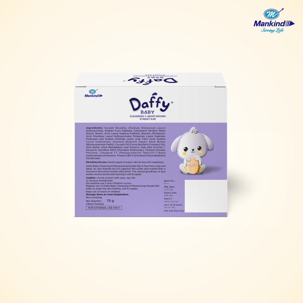 Daffy Bathing Bar 75 gm | With Goodness Of Aloe Vera & Shea Butter | Moisturises Skin | Keep Skin Soft, Supple & Healthy, Pack of 1 Daffy Bathing Bar 75 gm | With Goodness Of Aloe Vera & Shea Butter | Moisturises Skin | Keep Skin Soft, Supple & Healthy, Pack of 1