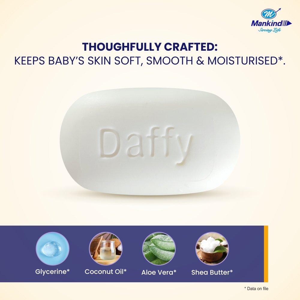 Daffy Bathing Bar 75 gm | With Goodness Of Aloe Vera & Shea Butter | Moisturises Skin | Keep Skin Soft, Supple & Healthy, Pack of 1 Daffy Bathing Bar 75 gm | With Goodness Of Aloe Vera & Shea Butter | Moisturises Skin | Keep Skin Soft, Supple & Healthy, Pack of 1