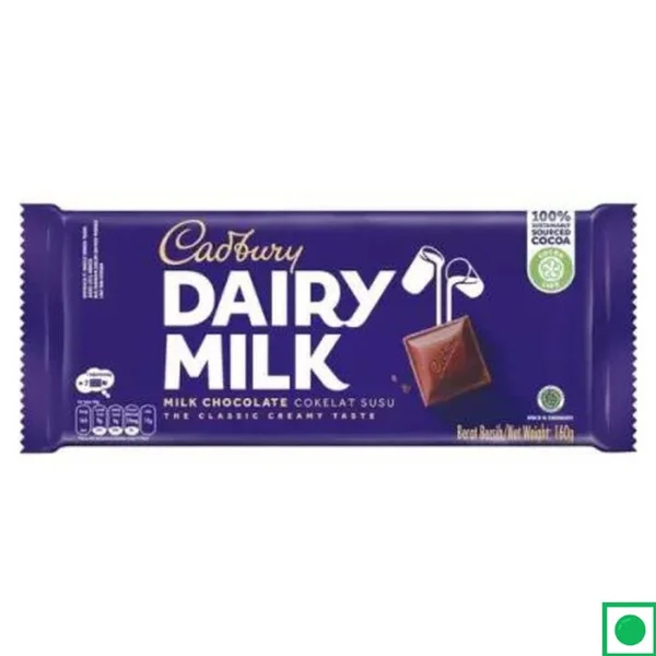 Cadbury Dairy Milk Chocolate, 160 gm, Pack of 1