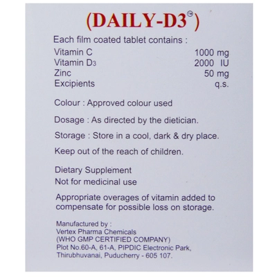 Daily-D3 Tablet 10's, Pack of 10 TABLETS